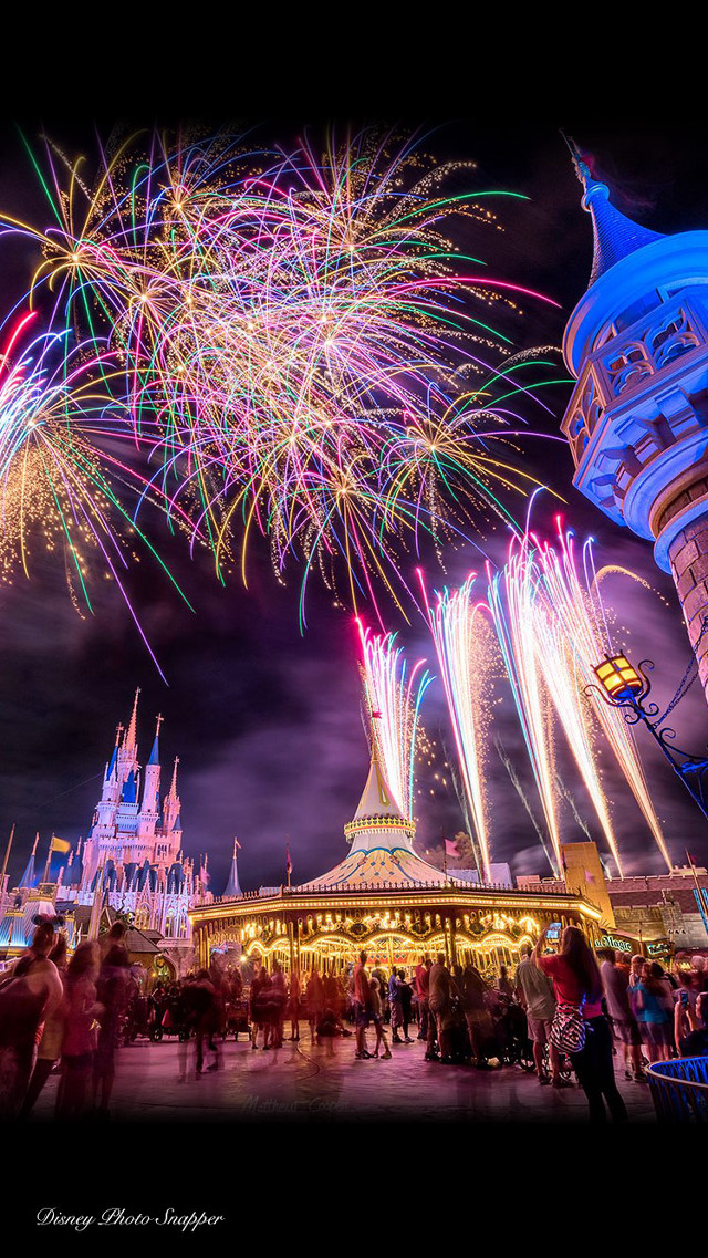 Fireworks castle night people carousel free wallpaper - medium preview image