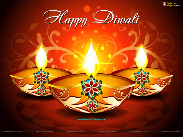 Diwali candles floral red glowing free wallpaper - medium preview image