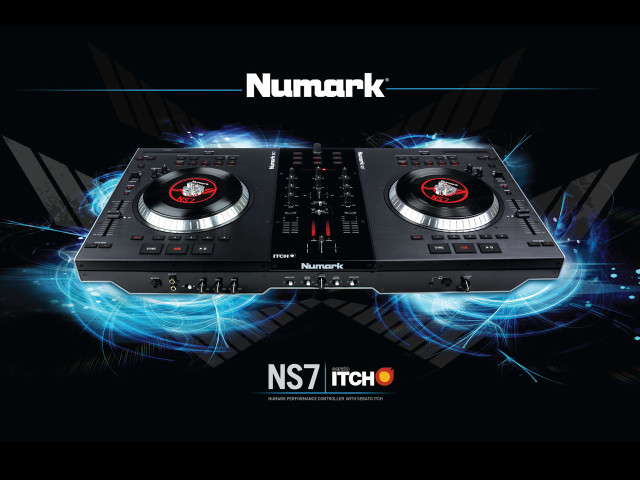 Dj turntable blue black numark free wallpaper for desktop - medium preview image