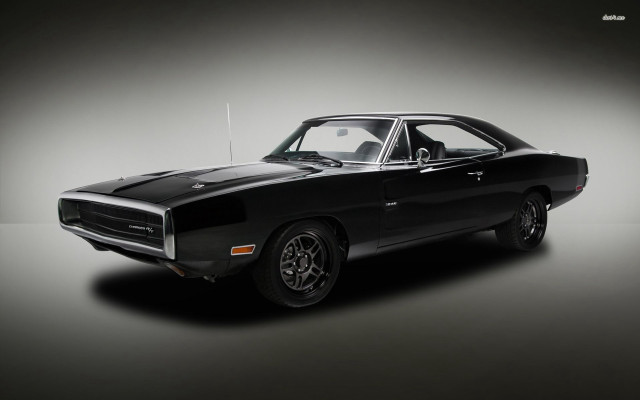 Black muscle car studio gray #2 free wallpaper - medium preview image