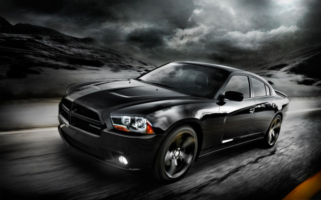Black car moon cloudy sky free wallpaper - medium preview image