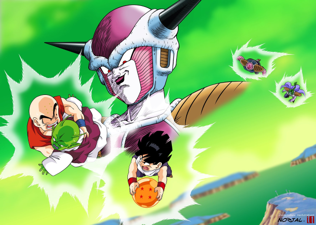 Dragon demon fight cartoon green free wallpaper - medium preview image