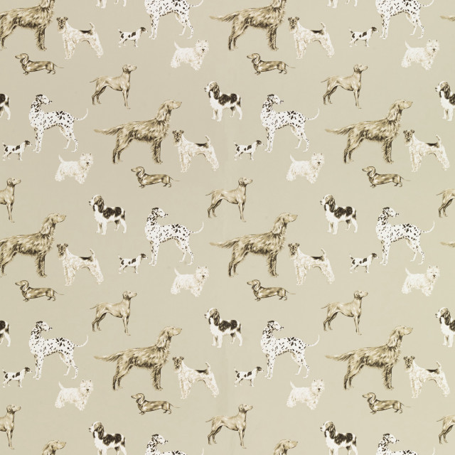 Dogs pattern beige background black free wallpaper - medium preview image