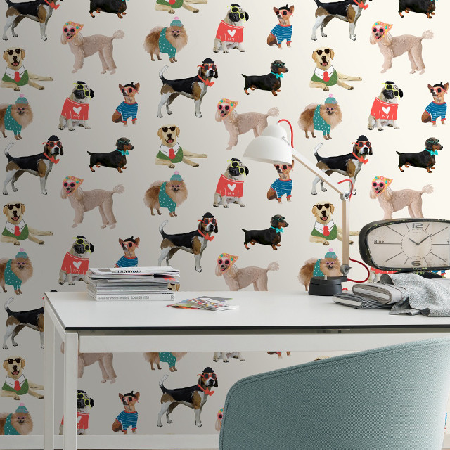 Dog chair lamp bear girl free wallpaper - medium preview image