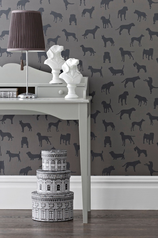 Table lamp vase dogs pattern free wallpaper - medium preview image