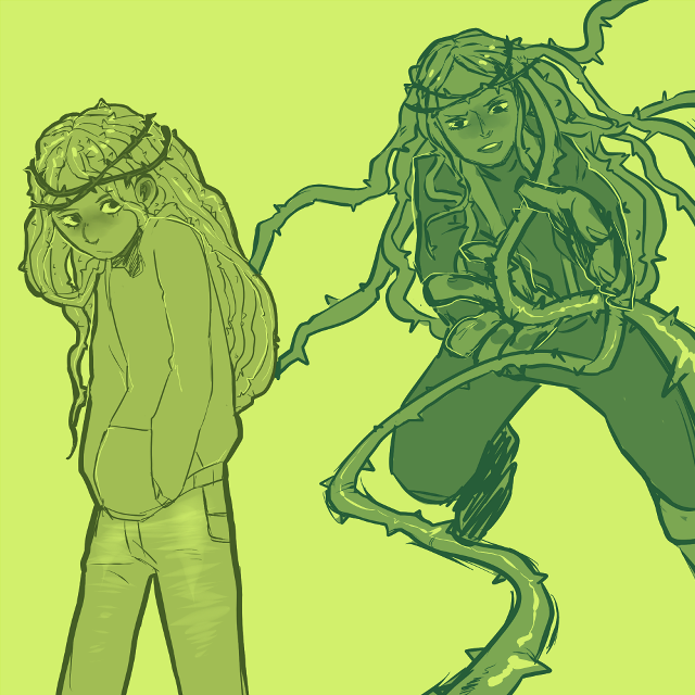 Man woman snake hair drawing free wallpaper - medium preview image