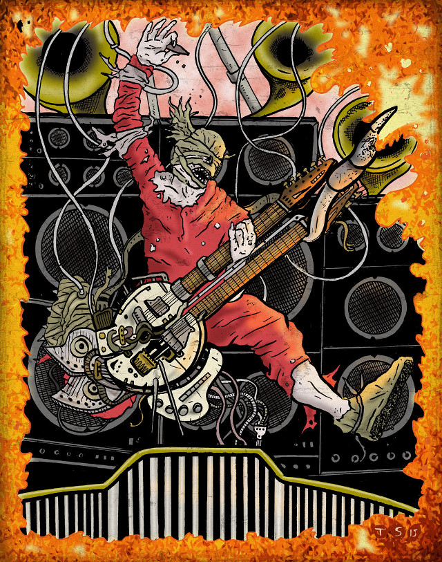 Man playing guitar stage microphone #4 free wallpaper - medium preview image