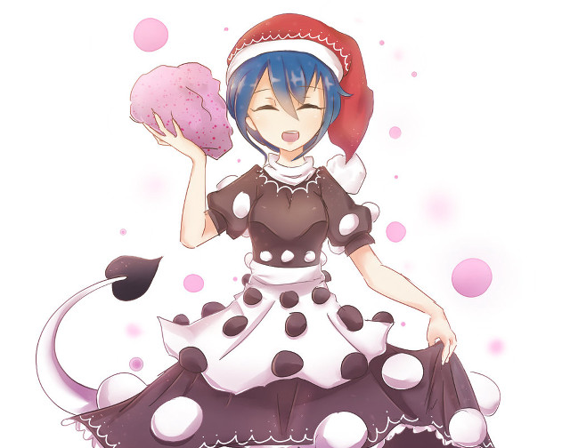 Woman dress doughnut red hat free wallpaper - medium preview image