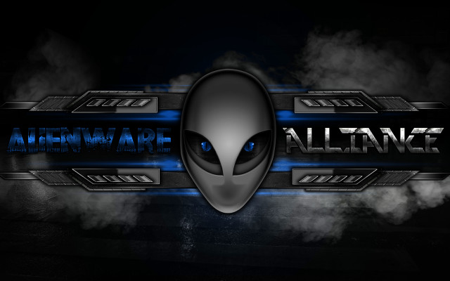 Alienware blue light smoke logo free wallpaper - medium preview image