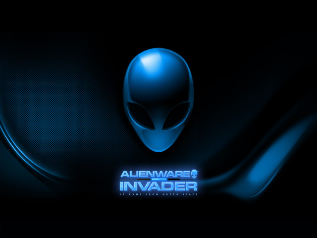 Blue alien head alienware invade free wallpaper - medium preview image