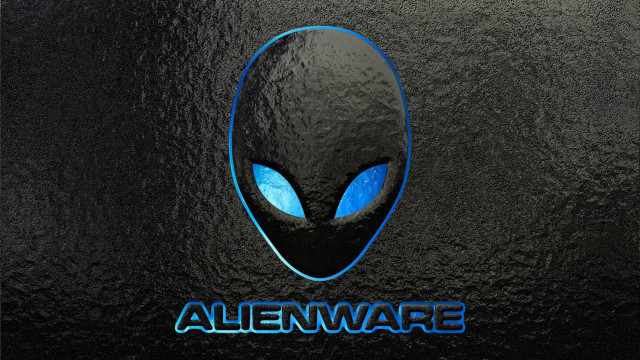 Alienware logo black surface blue free wallpaper - medium preview image