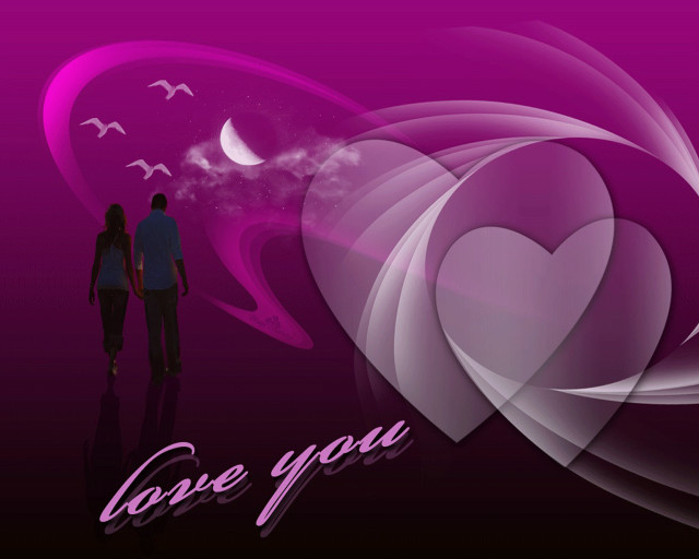 Couple walking heart background love free wallpaper - medium preview image