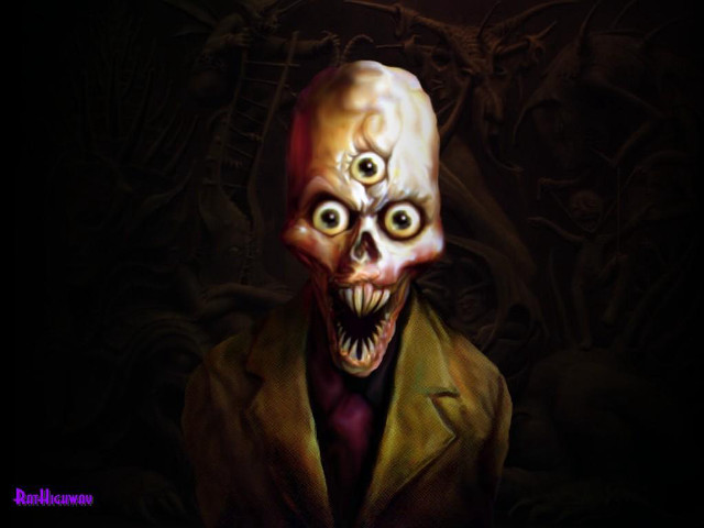 Creepy man face coat head free wallpaper - medium preview image