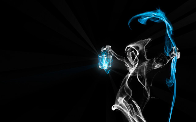 Woman blue dress blue umbrella #2 free wallpaper - medium preview image
