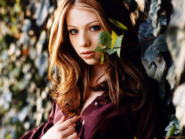 Woman long hair shirt leaf free wallpaper - medium preview image