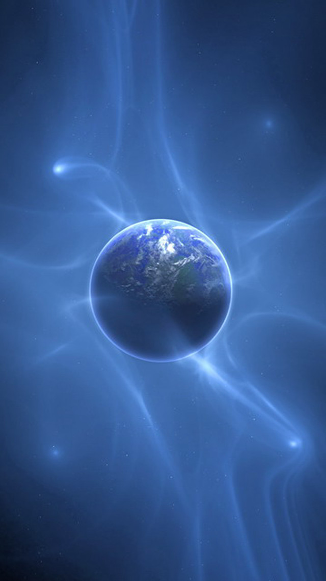 Blue planet glow night sky free wallpaper - medium preview image