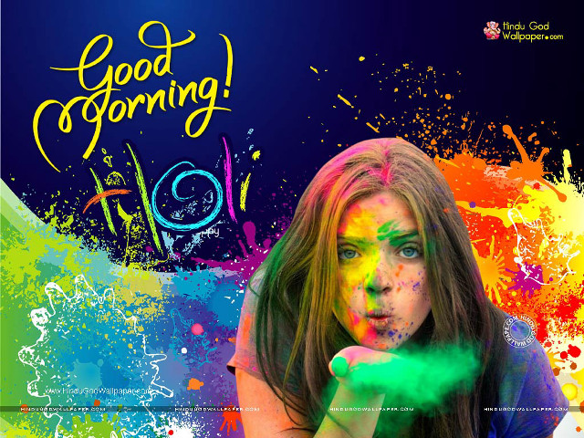 Colorful woman paint face hands free wallpaper - medium preview image