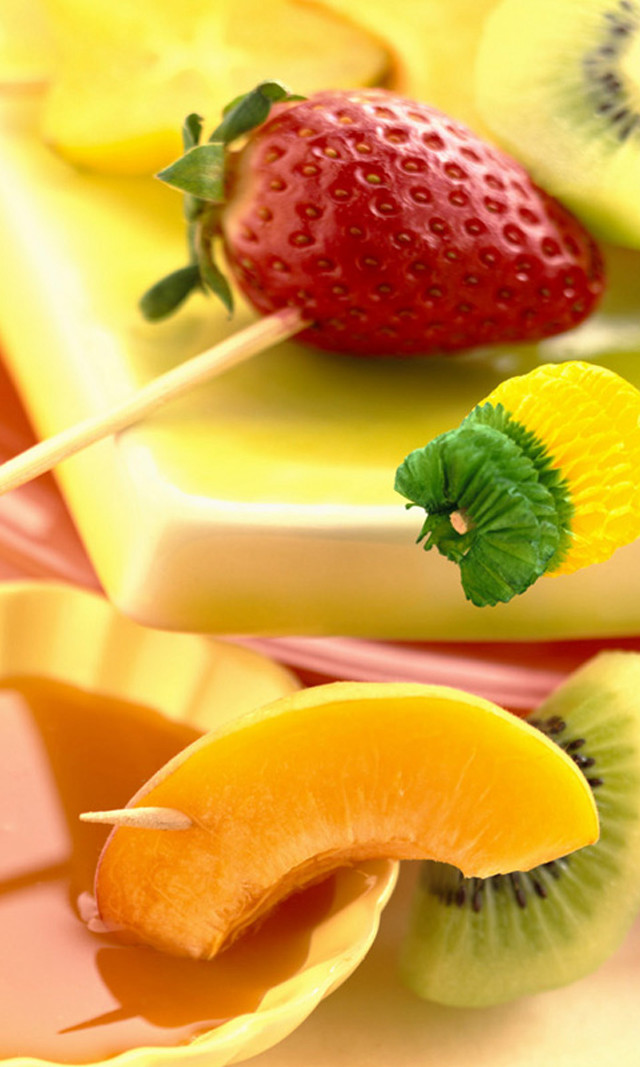 Fruit skewer piece on stick free wallpaper - medium preview image