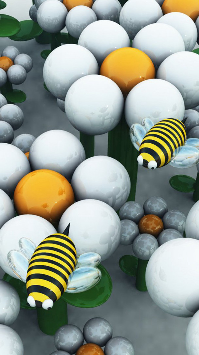 Bee balls center orange fruit free wallpaper - medium preview image