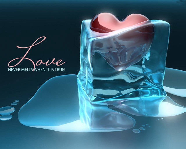 Glass ice heart water droplets free wallpaper - medium preview image