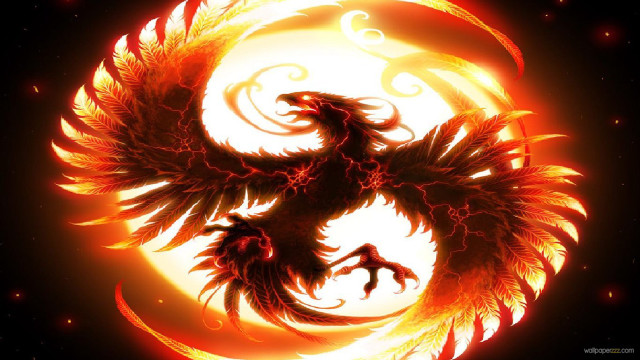 Fire dragon circle flames blazing free wallpaper - medium preview image