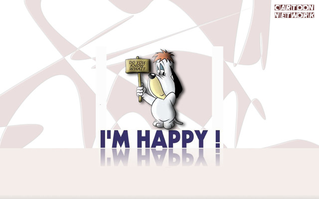Cartoon character holding sign happy #2 free wallpaper - medium preview image
