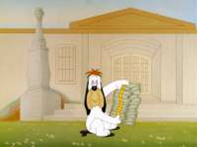 Cartoon penguin clock building tower free wallpaper - medium preview image