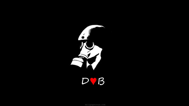 Man helmet heart black white free wallpaper - medium preview image