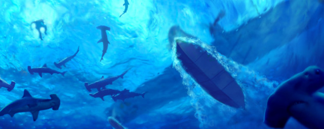 Sharks swimming blue ocean man free wallpaper - medium preview image