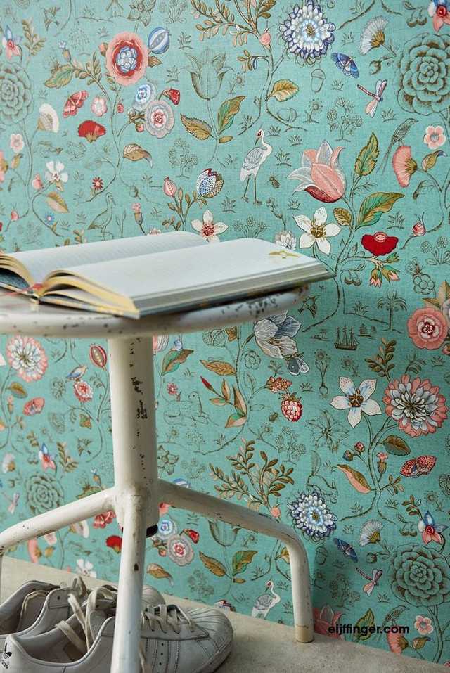 Book table shoes wallpapered wall free wallpaper - medium preview image