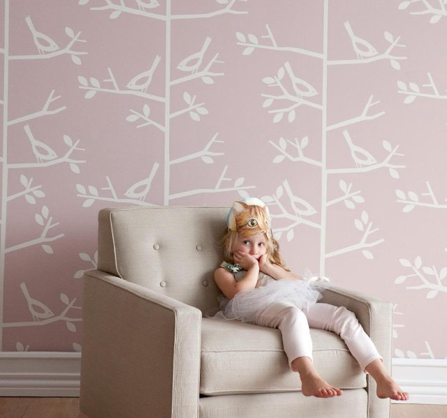 Little girl chair tree decal free wallpaper - medium preview image