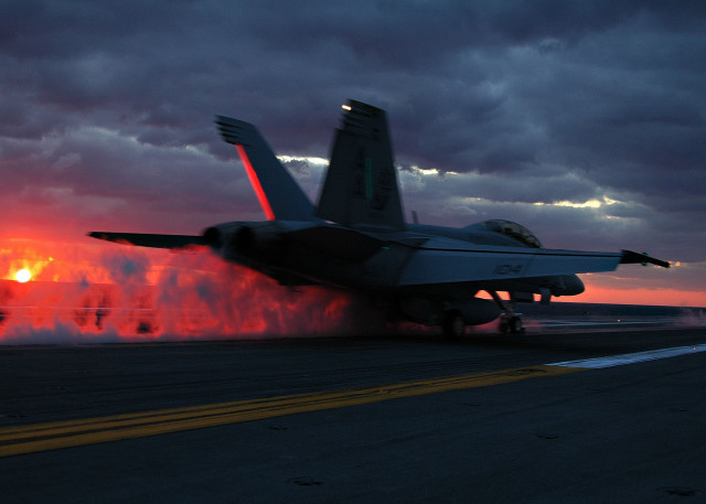 Jet spraying water runway sunset free wallpaper - medium preview image