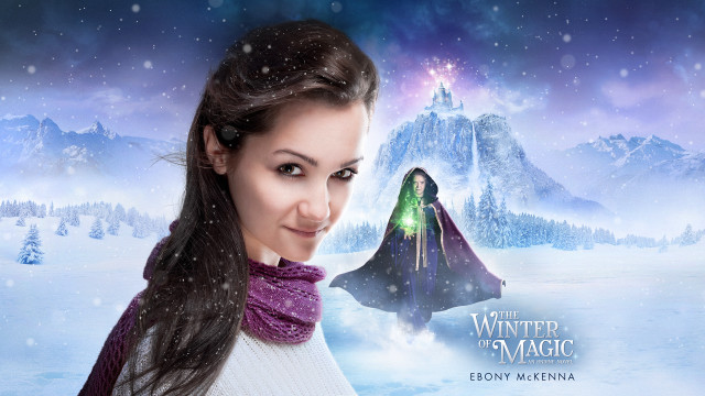 Woman scarf wizard mountain background free wallpaper - medium preview image