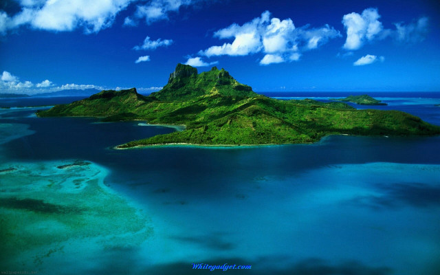 Small island water clouds blue #2 free wallpaper - medium preview image