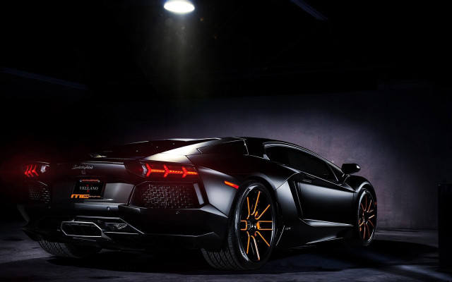 Black sports car dark room #31 free wallpaper - medium preview image