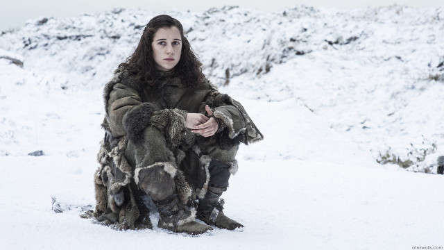 Woman fur coat snow dog free wallpaper - medium preview image