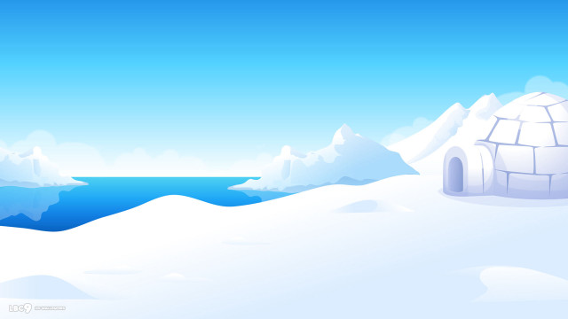 Igloo snow mountains background blue free wallpaper - medium preview image