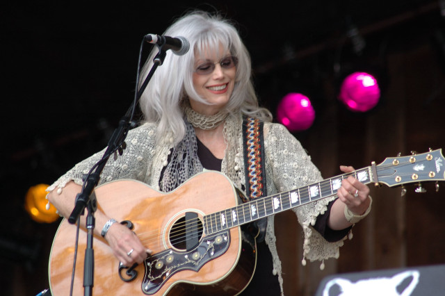 Woman white hair guitar stage free wallpaper - medium preview image