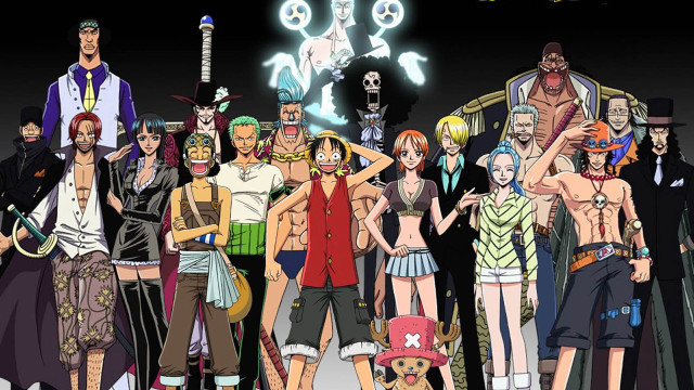 Anime characters group building skeleton free wallpaper - medium preview image