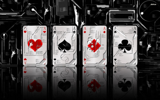 Playing cards reflection ground group free wallpaper - medium preview image
