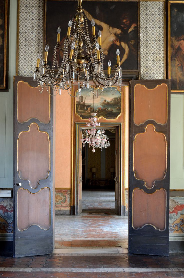 Chandelier wooden door room paintings free wallpaper - medium preview image