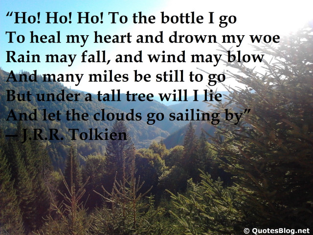 Tolkien quote mountains trees distance free wallpaper - medium preview image