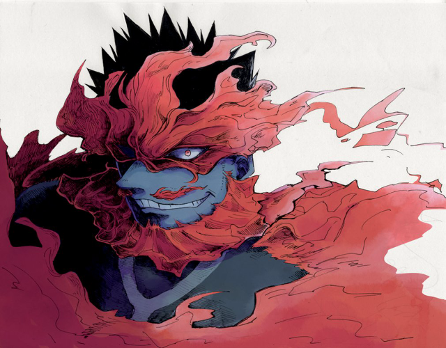 Red hair demon face red free wallpaper - medium preview image