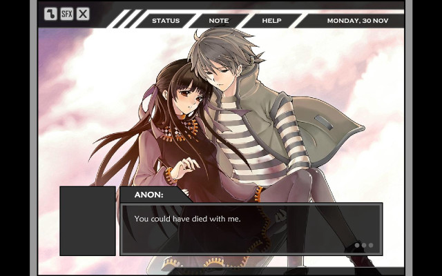 Anime couple characters sky background free wallpaper - medium preview image