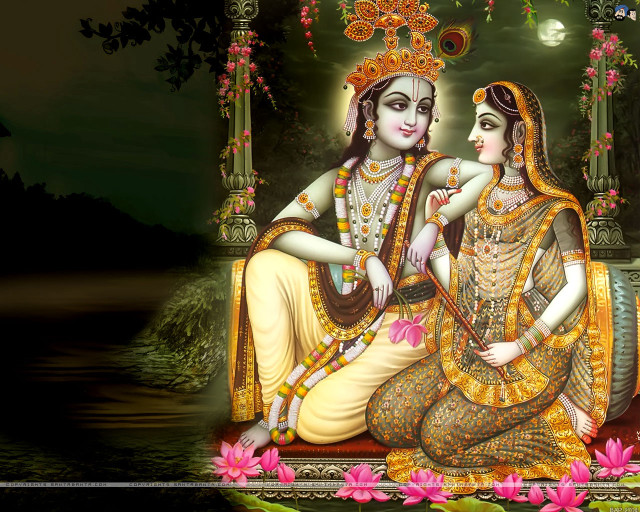 Women bench lake flowers painting free wallpaper - medium preview image