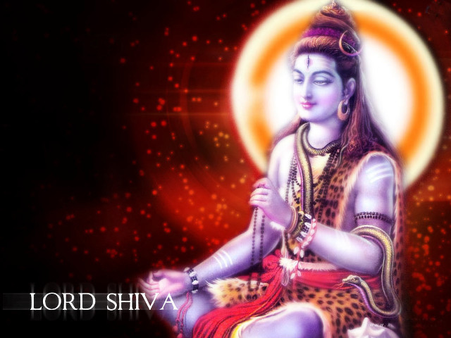 Lord shiva lotus red background free wallpaper - medium preview image