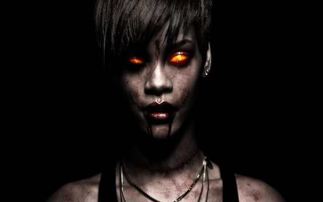 Woman red eyes necklace cross free wallpaper - medium preview image