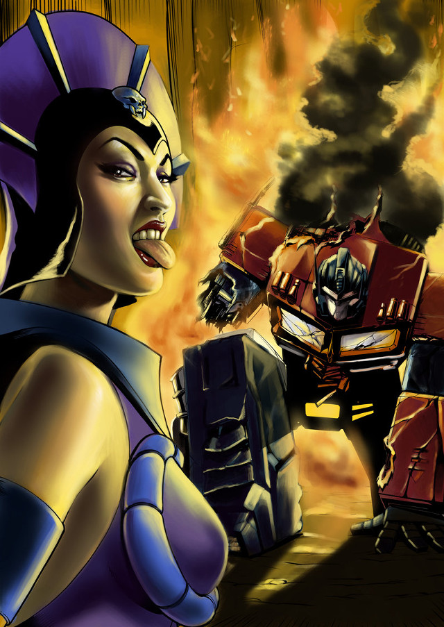 Cartoon woman purple dress robot free wallpaper - medium preview image