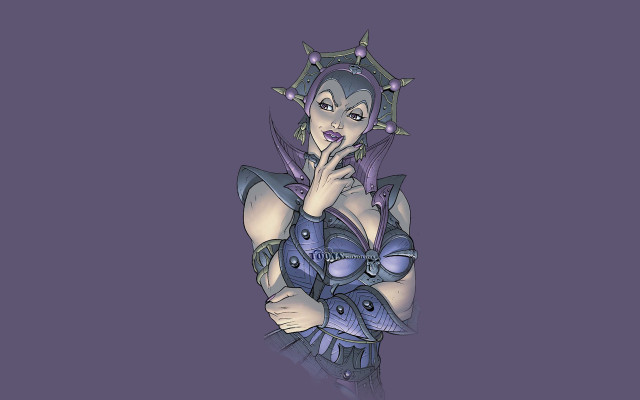 Woman fish chest purple background free wallpaper - medium preview image