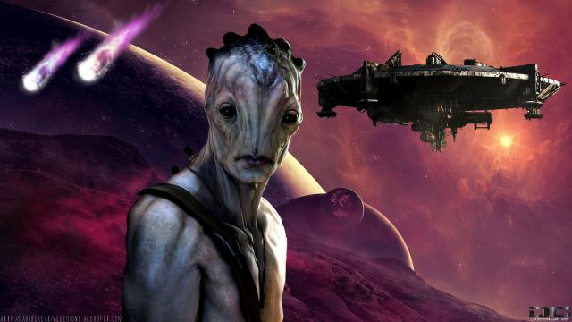 Space station alien spaceship background free wallpaper - medium preview image